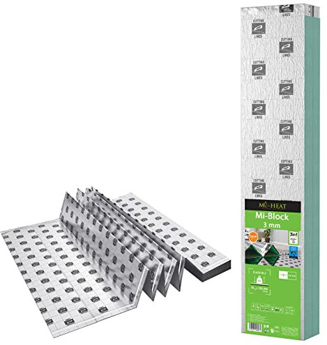 50m² Trittschalldämmung 3mm mit AquaStop, Verlegeunterlage für Parkett & Laminat, Heizfilm-Unterlage optimal für eletrische Fußbodenheizung, hohe Druckfestigkeit