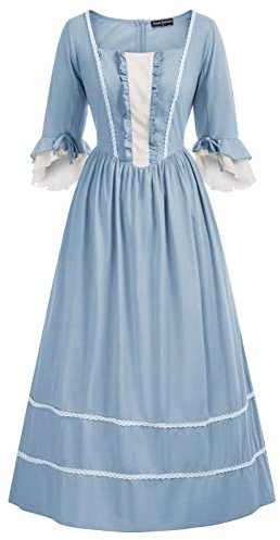 Scarlet Darkness Disfraz colonial pionero para mujer, vestidos de la guerra civil de la pradera