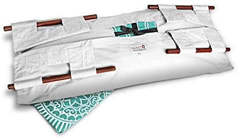 Sweet Goodbye Cocoon® - Eco-Friendly Pet Burial & Cremation Ceremony Kit (Classic Cotton)- Casket for All Pets & Breeds - Dogs Cats Rabbits Birds & More (Choose Size & Color) (Large, White/Aqua)