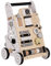 KiddyMoon Lauflernwagen Aus Holz Für Kinder Lauflernhilfe Spaß Babys, Laufen Lernen, Multifunktion Holzspielzeug Für Kleinekinder Montessori-Spielzeug WK-001, Schwarz - Weiß