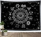 LB Konstellation Wandteppich Astrologie und Sonne Wandtuch Mandala Boho Wandbehang Schwarz und Weiß Tapisserie für Wohnzimmer Schlafzimmer Wohnheim Wanddeko,150x130cm