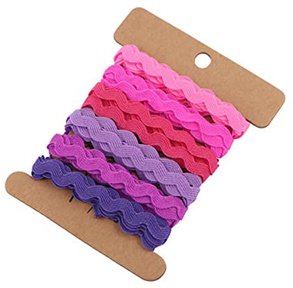 Rick Rack Trim Zickzack-Randband, 5 mm Polyester-Wellenbiege-Fransenband, mehrfarbiges Band für Kleidung, Kleid, Nähen von Blumen (Farbe 6)