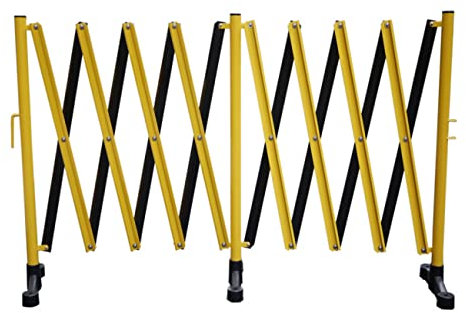 Flexibarrier Ausziehbare Barriere mit Sockel, 5 m, Gelb/Schwarz