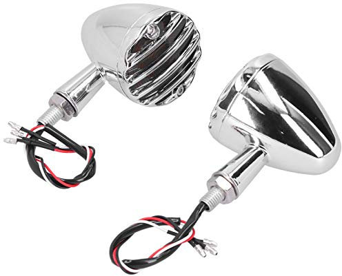 Kuuleyn Motorrad-Blinker, Blinker, 1 Paar, Chrom, Universal, für Retro-Motorräder, Chrom