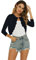 Ietaoo Coprispalle Donna Cardigan Corto Elegante Maniche a 3/4 Giacca Bolero Estiva Vintage Cardigan Coprispalle per Abito Nero XL