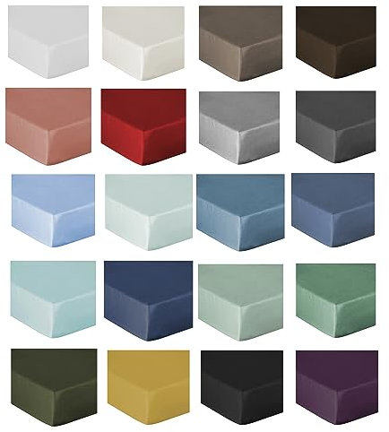 ZO! HOME Heckett and Lane Mako Satin 1 x Spannbettlaken 180 x 200 cm Elementi Sphere Blue