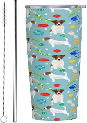 ANGYANG Jack Russells Dog Lovers Dog Toys for Jack Russell Dogs 20 Oz Vacuum Travel Mug Insulated Water Bottles Stainless Steel Tumbler Coffee Cup with Lid