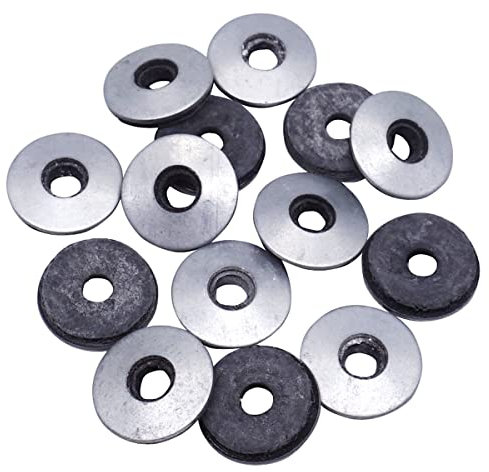 SKIR'CO Paquete de 300 arandelas M14 chapadas en zinc con goma EPDM, arandelas de sellado unidas, arandela de metal redonda (300, M14)