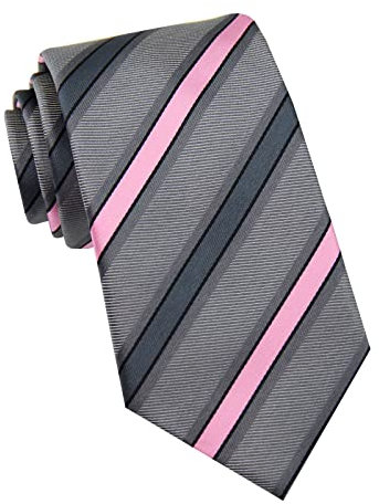 Luckyvestir Cravate classique à rayures pour homme 8 cm, Rose/gris, Medium