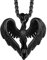 Richsteel Collier Pendentif Phoenix avec Chaîne Corde 55cm+5cm Bijoux pour Homme Femme Noir