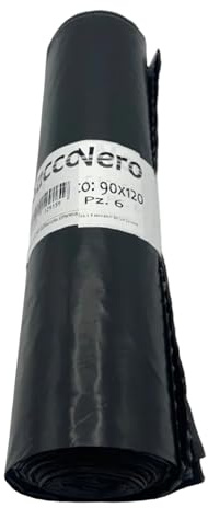 50 sacchi spazzatura 90x120-150 litri resistenti (Nero)
