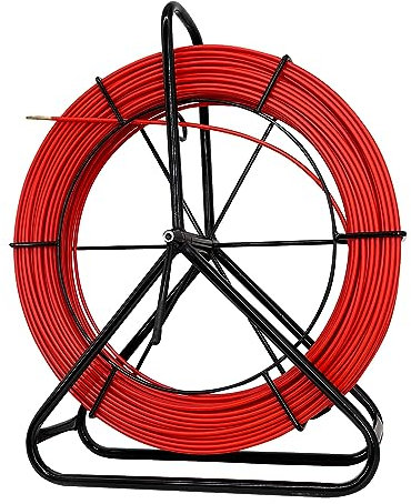 VGongTech 6MM 500FT Fish Tape Fiberglass Reel Stand Duct Rodder Cable Puller Rod Continuous Cable Running Rod