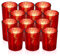 Lot de 12 photophores Rouges en Verre Mercure, centres de Table Parfaits pour Mariage, fête, décoration d'intérieur (Rouge)