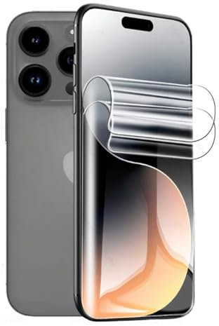 Snailcanfly 2 Stk Hydrogel Film kompatibel mit iphone 15 Pro 6.1 2023 Hochempfindliche Schutzfolie Explosionsgeschützt Flexible Transparente TPU-Displayschutzfolien KEIN gehärtetes Glas