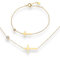 treats yourself Eleganter Edelstahl Kreuz Schmuck Set in gold | Wasserfester Schmuck vergoldet | Edelstahl Kreuzkette und Armkette mit Kreuz Anhänger gold | auch als Schmuck Edelstahl