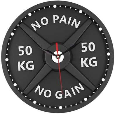 Sharplace 3D-Wanduhr-Ornament, kreative dekorative 30,5 cm große Fitnessstudio-Uhr, für Zuhause, Fitnessstudio, Bodybuilding, Training, Gewichtheben