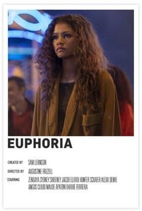 Euphoria Filmposter 30, Leinwand-Poster, Wandkunst, Dekordruck, Bild, Gemälde für Wohnzimmer, Schlafzimmer, Dekoration, ungerahmt: 30 x 45 cm