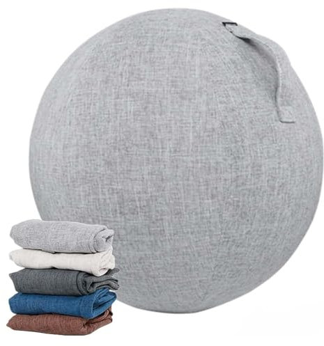 Homnova Schutzhülle Für Gymnastikball, Für Gymnastikball, Sitzball Abdeckung, Faltbar Sitzbälle Stoff Bezug - Für Fitnessball Pilates Yogaball/Büroball Balance Ball,Grau,65cm