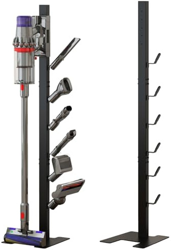 MOOPHY Storage Vacuum Stand Holder Compatible for Dyson, Floor Docking Station Heavy Metal with 6 Hooks Compatible for Dyson V6 V7 V8 V10 V11 V12 V15 Handheld Cordless Vacuum Cleaners and Accessary