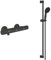 GROHE Precision Start - Brausestangenset inkl. Thermostat- Brausebatterie (wassersparend, 110mm Handbrause, 2 Strahlarten, 900mm Brausestange), rund, matt schwarz