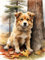 Abillyn Stickerei-Kreuzstich-Set, Welpe, Hund, gestempelt mit gedrucktem Muster, Starter-Set (Hund)