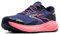 Brooks Damen Divide 5 GTX Sneaker, Grey Blue Pink Lime, 40.5 EU