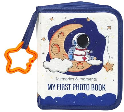 Baby's First Photo Book, First Year Baby Memory Book, Personalized Fabric Photo Album,Family Photo Album,My First Baby Photo Album 4x6 (Astronaut)