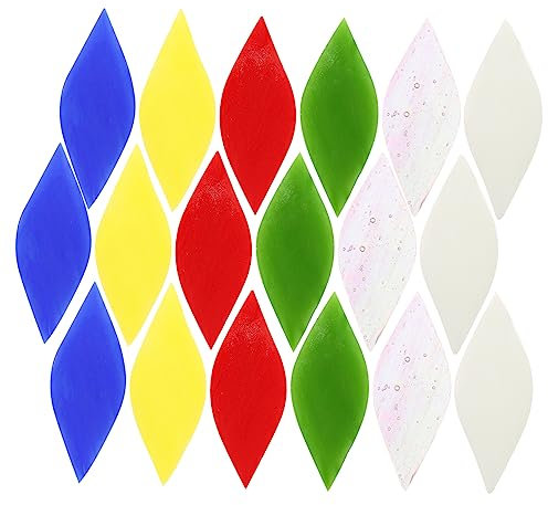 42 Blattförmige Glasfliesen für Bastelarbeiten und Mosaik