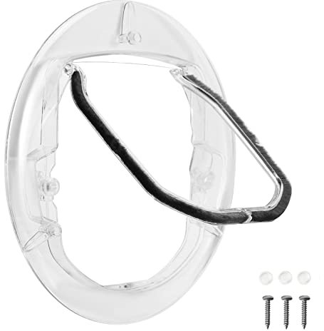 Felenny 4-Way Locking Pet Door Transparent Round Cat Flap for Pets Cats Small Dogs, Round Cat Flap with Door Liner Kit for Sliding Glass Door