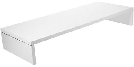 Housoutil Support Écran Ordinateur Portable Blanc Rehausseur Moniteur Pc Multifonction Avec Plateau Épais Pour Bureau Et Tv Élévateur Pour Confort Visuel Et Gain De Place