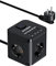 AICODE Steckdosenwürfel 3680W mit PD 20W– 4 USB (2X Type-C) 3Fach Steckdosenleiste, Mehrfachsteckdose mit 3m Verlängerungskabel – Tragbar für Reisen, Büro & Haushalt (Schwarz)