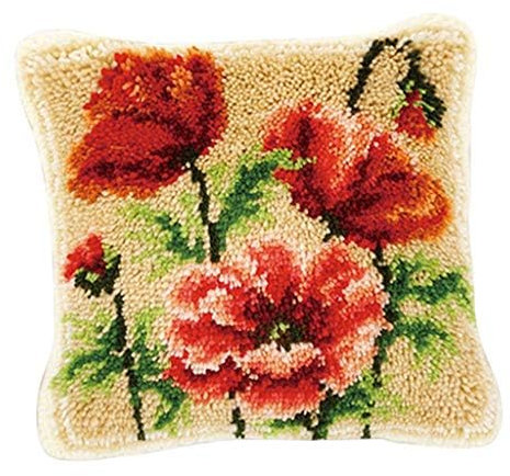 Xuyuehengqdd Latch Hook Cushion Kit,Animals Latch Hook Rug Making Kits,Knitting Kits,Latch Hook Embroidery Cover Kits,for Beginners (Style-B)