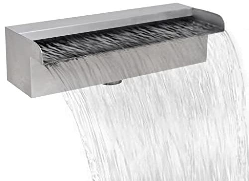 Générique Lame d'eau rectangulaire 30 cm Acier Inoxydable pour Piscine,Fontaines & Cascades,1.4KG-41665