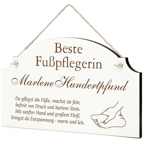 Dekolando Schild Bester Fußpfleger Beste Fußpflegerin Geschenk - lustige Geschenke in 3 Größen zum Geburtstag Weihnachten Ostern Nikolaus - für Männer Frauen Kollegen Mitarbeiter