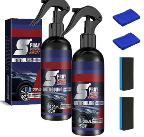 Multi Functional Coating Renewal Agent, Antifouling Spray for Cars, 3 In 1 High Protection Quick Car Coating Spray, Car Nano Paint Agent (2pcs)