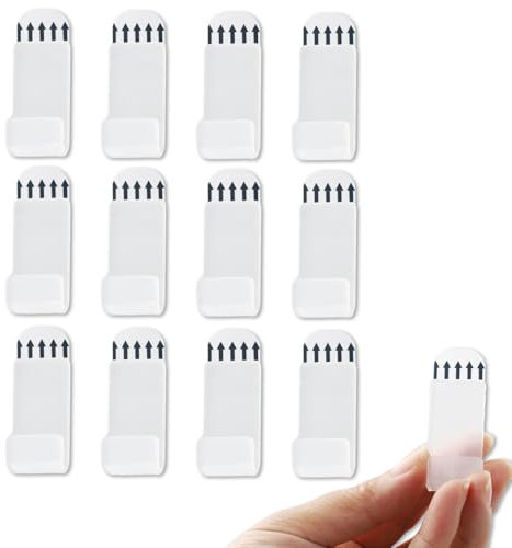 Lufdegim 12 Pcs Vinyl Shelf Record Wall Mount Display, Self-Adhesive No Drill Acrylic Album Storage Hanger, Clear Holder for CD Collection Magazine Home Office Decoration