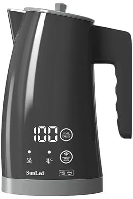 Smart Electric Kettle, Alexa Compatible & App Operated, Temperature Controlled, 304 Stainless Steel, Keep Warm, Auto Shut-Off, 1200W, Cool-Touch, 360° Base, Digital Display, Grey, 1.25L