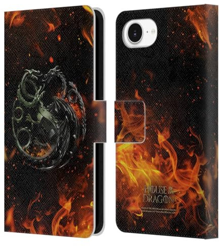 Head Case Designs Licenza Ufficiale House of The Dragon: Television Series Guerra dei Draghi Stagione 2 Key Art Custodia Portafoglio in Pelle Compatibile con Apple iPhone 16e