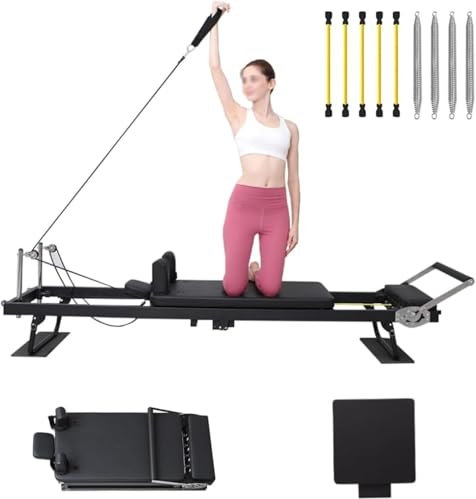 ZLZNX Pilates Reformer Maschine Foldable Pilates Reformer Maschine für Das Training zu Hause Pilates TrainingsgeräTe für Krafttraining,Lengthened Size