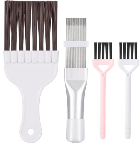 Xialvyu 4 Stücke Lamellenkamm für Klimaanlage, Reinigungskamm für Wärmetauscher, Kondensator und Trockner, Lamellenreiniger mit Bürste, Ideal für Wärmepumpentrockner und Radiator