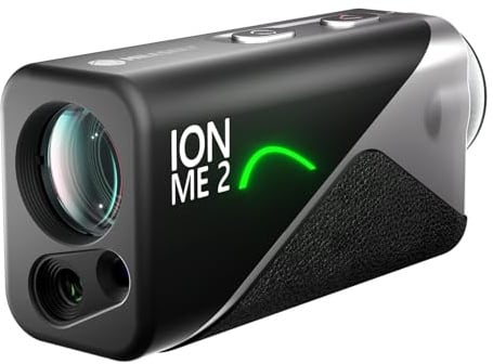 MILESEEY IONME2 Télémètre Golf avec Pente 1100yds Mini Rechargeable 6X | Rechargeable avec Écran Rouge et Vert, Verrouillage de Drapeau en 0,1s avec Vibration, Mode Balle au Drapeau