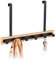 Relaxdays Door Hanger, 6 Hooks, Hanging Coat Rack for 2 cm Thickness, Bamboo & Metal, Clothes Storage, Black/Brown, Steel, 26 x 40 x 7.5 cm