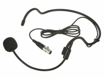 Replacement Headset Condenser Microphone compatible with Shure wireless Bodypack Transmitters, with Cardioid Polar Pattern, Flexible Gooseneck, Unidirectional, ta4f 4 Pins, Black