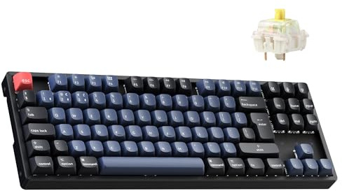 Keychron K8 Pro Tenkeyless Wireless Mechanical Keyboard - Hot-swappable Gateron Banana Early Tactile Switch, Bluetooth/Wired QMK/VIA Programmable, RGB(UK Layout) Compatible with Mac Windows Linux