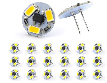 eufeifeiegds 20 stücke Runde 12 V G4 LED 3 LEDS SMD5730 PCB Dunstabzugshaube Birne Wihte Warm Weiß Kristall Licht Kronleuchter Beleuchtung Lampen(20pcs cold white)