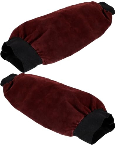 DIKACA Manguitos de Protección para Soldadura Piel de Vaca Resistentes al Calor y Abrasión Mangas Largas para Trabajo Seguro Soldadores Hombres y Mujeres