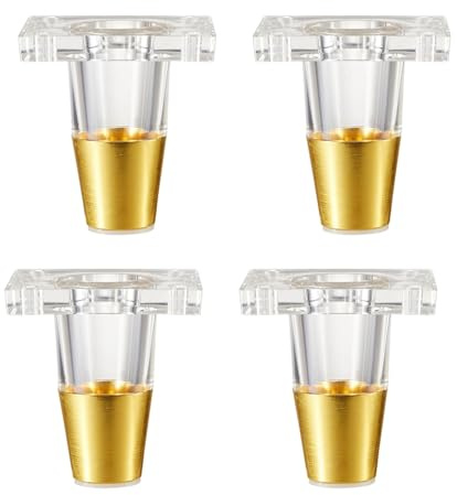 Transparent Pieds de Maison Armoires en Verre,Jambe de Acryliques Meubles Coniques Remplacement pour Cuisine,Tables de Chevet,Commodes,4 Pièces