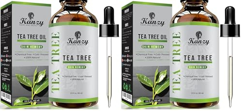 Kanzy Tea Tree Oil, Skin Remedy 60ml - Treatment for Hair, Face & Nails Natural Vegan Tea Tree Oil (Pack of 2)