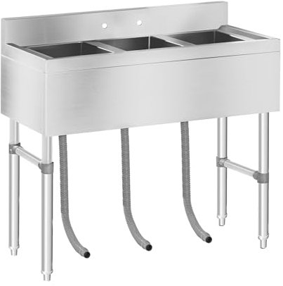 Royal Catering RCHS-5 Spültisch Edelstahl 100 x 50 x 95 cm Aufkantung 10 cm Becken 35 x 35 x 35 cm Spüle Spülbecken