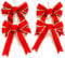 CaPiSo 4 Stück Set Velourschleifen ROT 20x30cm Weihnachtsbaum Geschenkschleifen Weihnachtsschleifen Samtschleifen Velour Adventsgesteck … (Rot-Gold)
